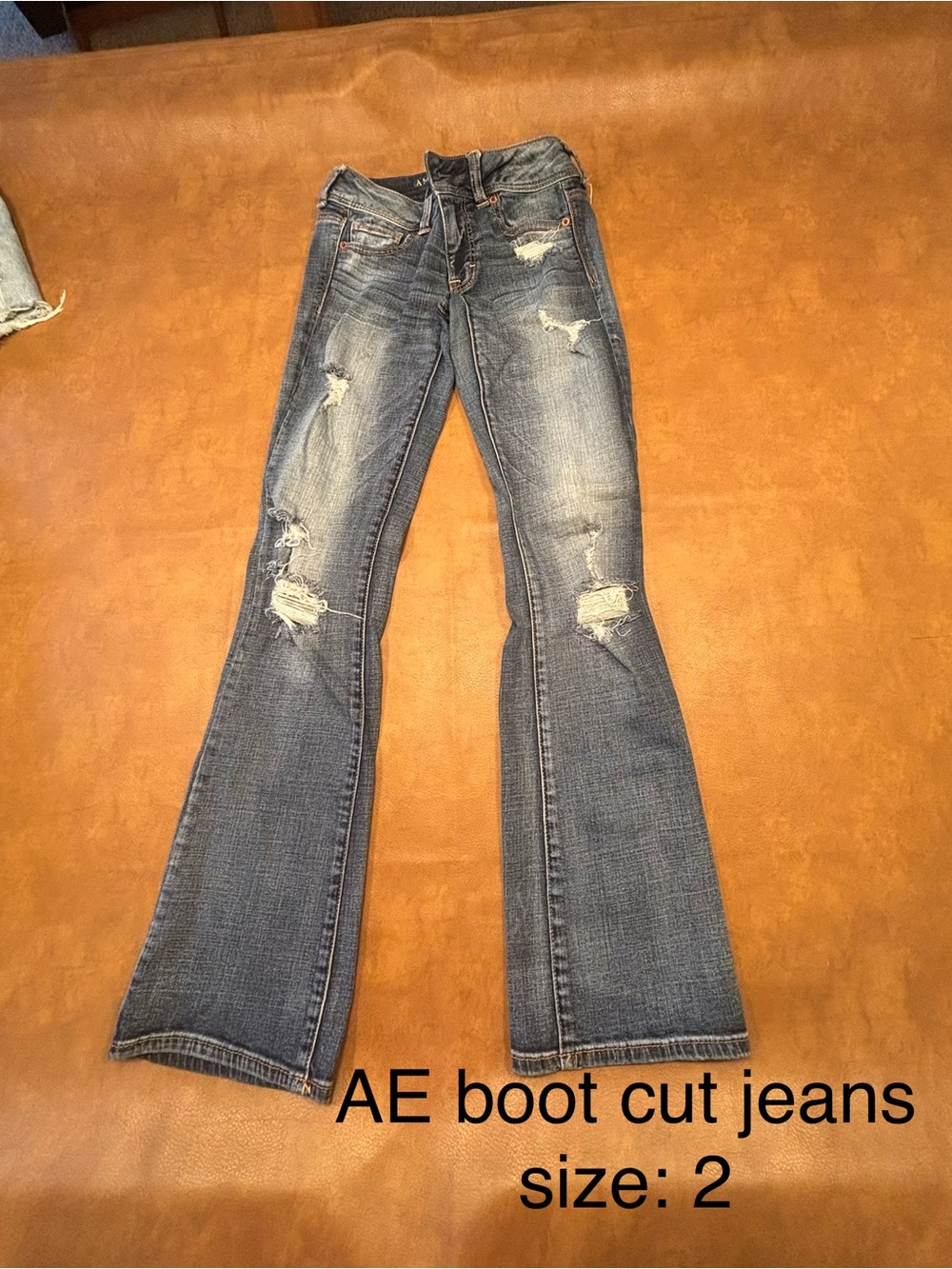 American Eagle Outfitters Distressed Blue Bootcut Jeans